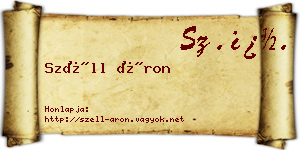 Széll Áron névjegykártya