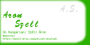 aron szell business card